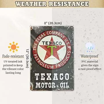 EastLink Vintage Garage Signs Room Decor 5PCS, PVC Made Garage Decor Signs for Men, Duplex Printed Retro Wall Decor, Fade & Bend Resistant Old Car Shop Posters Oil and Gas Station Signs