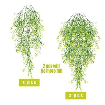 RECUTMS Artificial Plants Fake Hanging Plants for Outside Ivy Plant for Outdoor UV Resistant for Wall Indoor Hanging Baskets Wedding Garland Decor 4 Pack(Yellow 4P)