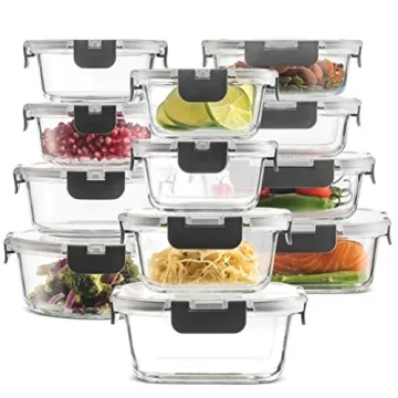 FineDine 24 Piece Glass Storage Set - Meal Prep Essential