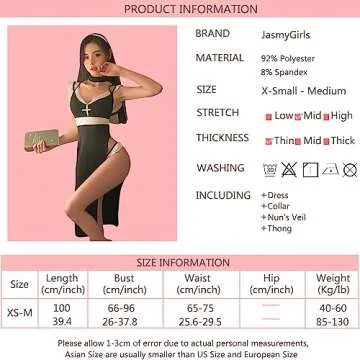 JasmyGirls Nun Lingerie Sexy Halloween Cosplay Costume