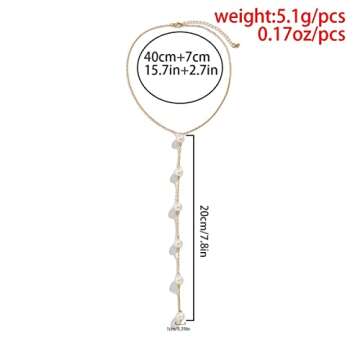 Artificial Pearl Lariat Necklace Aesthetic Y Necklace for Women Girls Trendy Fashion Jewelry Handmade Wedding Bridal Necklaces Bridesmaid Gifts