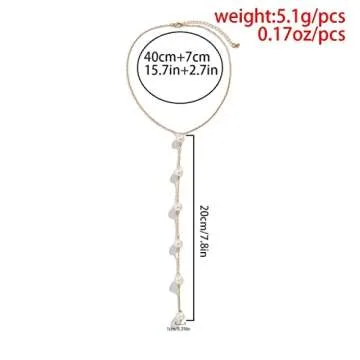 Artificial Pearl Lariat Necklace Aesthetic Y Necklace for Women Girls Trendy Fashion Jewelry Handmade Wedding Bridal Necklaces Bridesmaid Gifts