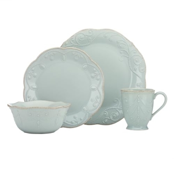 Lenox French Perle 4-Piece Place Setting in Elegant Ice Blue - Perfect for Dining with Style