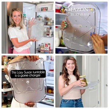 LAMU Lazy Susan Fridge Organizer - 15.67''x11.7''