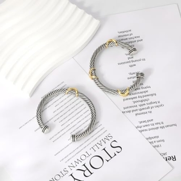 Elegant Adjustable NANDUDU 2 Pcs Cuff Bracelet Set