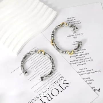 Elegant Adjustable NANDUDU 2 Pcs Cuff Bracelet Set