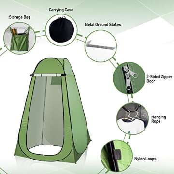 Portable Pop Up Shower Toilet Tent for Outdoor Fun