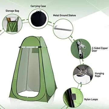 Portable Pop Up Shower Toilet Tent for Outdoor Fun