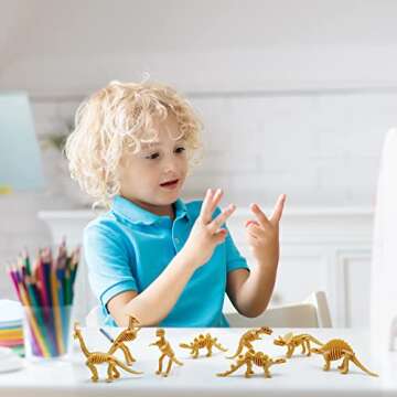 HAVAGDTM 110PCS Dinosaur Fossil Skeleton Dinosaur Skeleton Toys Assorted Figures Dino Bones for Birthday Party Science Play Dino Sand Dig Party Favor Decorations 2.5Inch