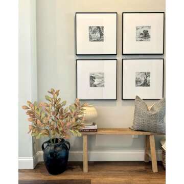 3PCS Artificial Greenery Stems 31.5 Inch Fall Faux Branches for Vase Fake Pittosporum Tobira Leaves Branches Long Stems Plants Leaf Bushes for DIY Floral Arrangement Bouquets Party Home Decor Yellow