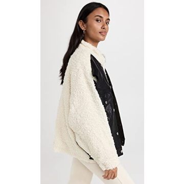 BLANKNYC Women's Sherpa Faux Leather Jacket Stylish Warm