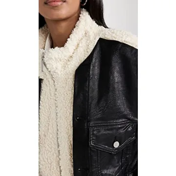 BLANKNYC Women's Sherpa Faux Leather Jacket Stylish Warm