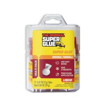 Super Glue 15187 Original - 12 Tubes Pack for Quick Repairs