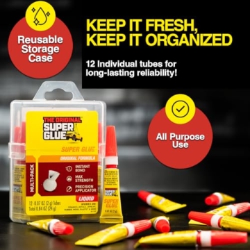 Super Glue 15187 Pack of 12 for Fast Repairs