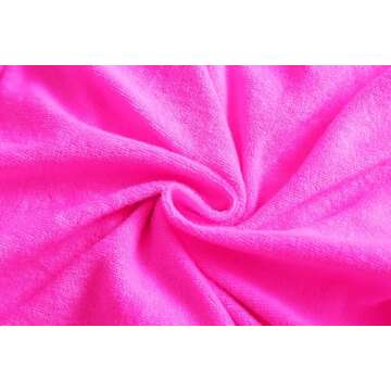 LUCKYGAL Girls Swimsuit Cover Up Zip-Up Swim Coverup Rose Red Terry Beach Bathing Suit, Size 8 9