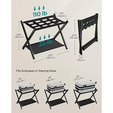 SONGMICS Luggage Racks Set of 2 for Guest Room Convenience