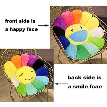 FaYoleosto Colorful Sunflower Plush Pillow for All Ages