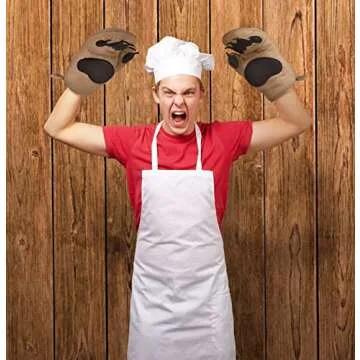 Genuine Fred BEAR HANDS Oven Mitts - Quality Cotton with Heat Resistant Silicone - Fun & Function Kitchen Gadgets - Funny White Elephant Gift - Great Gift for Home Cooks, Bakers, & Animal Lovers -