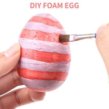 CCINEE 34pcs Natural White Foam, 2.75 Inches Polystyrene Craft Foam Balls Eggs Craft Egg for Art Cra...