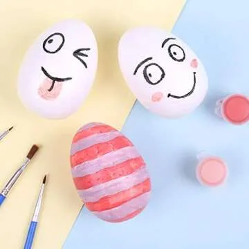 CCINEE 34pcs White Foam Craft Eggs for Easter