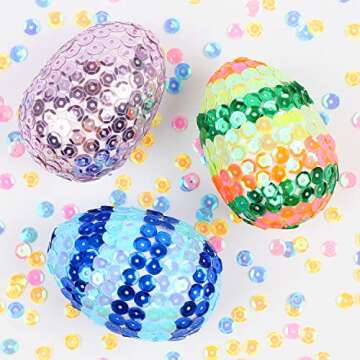 CCINEE 34pcs White Foam Craft Eggs for Easter