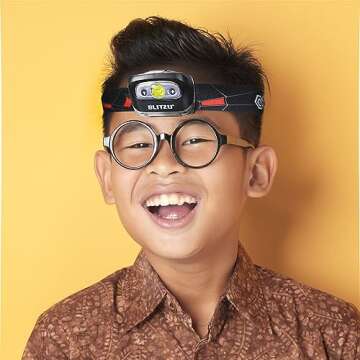 LED Headlamp Flashlight for Adults & Kids, Lightweight, Waterproof Head Lamp with White & Red Light,...