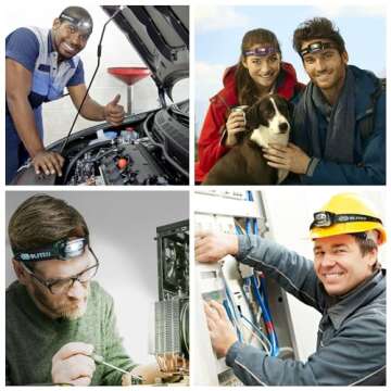 LED Headlamp Flashlight for Adults & Kids, Lightweight, Waterproof Head Lamp with White & Red Light, Comfortable Headband, Perfect for Running, Camping, Hiking, 3 AAA Batteries Included, Black