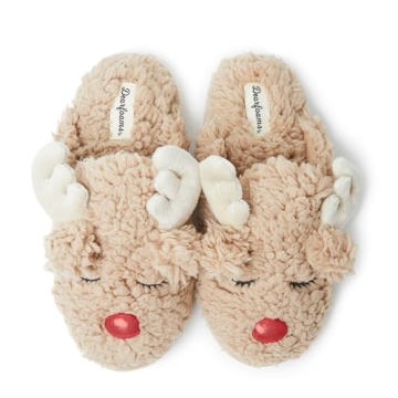 Reindeer Novelty Slippers for Women - Large Size