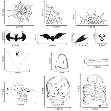 140PCS Halloween Window Clings Decor for Halloween Decorations, Double Side Halloween Window Stickers Removable Glass Decals for Halloween Party Decorations Indoor