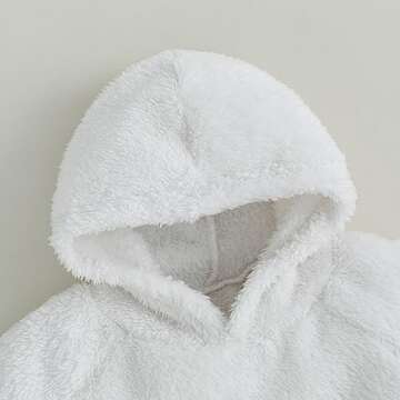 Infant Baby Girl Boy Halloween Outfits Long Sleeve Jumpsuit Ghost Romper One Piece Fall Winter Hoodie Bodysuit (White, 0-3 Months)