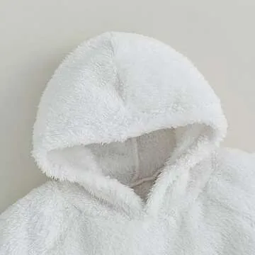 Infant Baby Girl Boy Halloween Outfits Long Sleeve Jumpsuit Ghost Romper One Piece Fall Winter Hoodie Bodysuit (White, 0-3 Months)