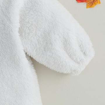 Infant Baby Girl Boy Halloween Outfits Long Sleeve Jumpsuit Ghost Romper One Piece Fall Winter Hoodie Bodysuit (White, 0-3 Months)