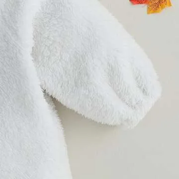 Infant Baby Girl Boy Halloween Outfits Long Sleeve Jumpsuit Ghost Romper One Piece Fall Winter Hoodie Bodysuit (White, 0-3 Months)