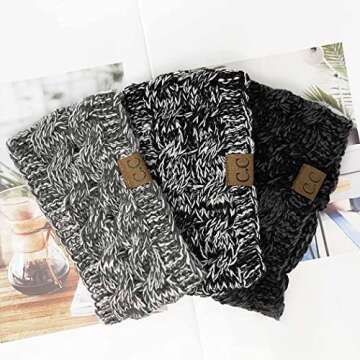 Muyyan Womens Winter Ear Warmer Headbands - Cozy Cable Knit Fleece Lined (Pack of 3)