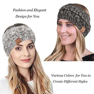 Muyyan Womens Winter Ear Warmer Headbands Fleece Lined