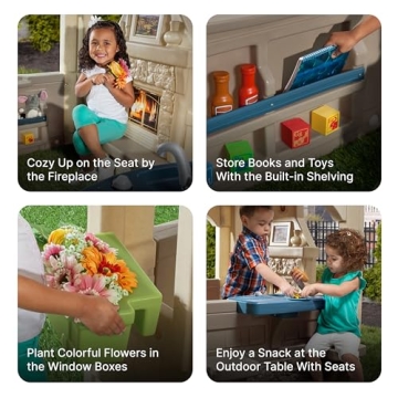 Step2 Charming Cottage Kids Playhouse, Indoor/Outdoor Playset, Interactive Play with Sounds, Made of Durable Plastic, For Toddlers 2+ Years Old