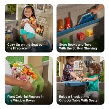 Step2 Charming Cottage Kids Playhouse, Indoor/Outdoor Playset, Interactive Play with Sounds, Made of Durable Plastic, For Toddlers 2+ Years Old