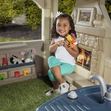 Step2 Charming Cottage Kids Playhouse, Indoor/Outdoor Playset, Interactive Play with Sounds, Made of Durable Plastic, For Toddlers 2+ Years Old