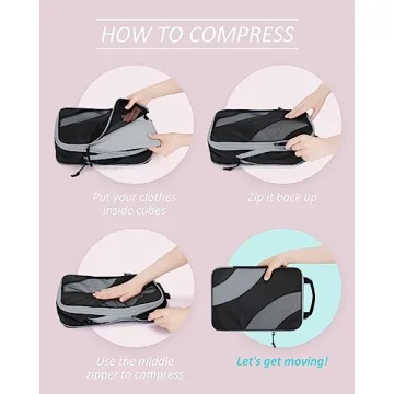 BAGSMART Compression Packing Cubes Set for Easy Travel