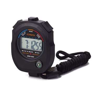 Pgzsy 2 Pack Multi-Function Electronic Digital Sport Stopwatch Timer, Large Display with Date Time and Alarm Function,Suitable for Sports Coaches Fitness Coaches and Referees,Pgzsy