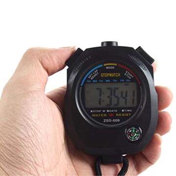Pgzsy 2 Pack Multi-Function Electronic Digital Sport Stopwatch Timer, Large Display with Date Time and Alarm Function,Suitable for Sports Coaches Fitness Coaches and Referees,Pgzsy