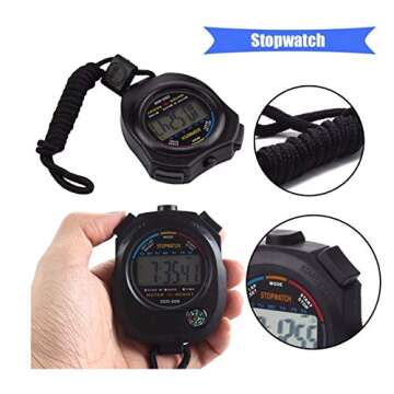 Pgzsy 2 Pack Multi-Function Electronic Digital Sport Stopwatch Timer, Large Display with Date Time and Alarm Function,Suitable for Sports Coaches Fitness Coaches and Referees,Pgzsy