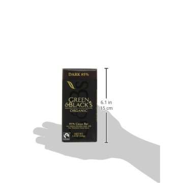 Green & Black's Organic Dark Chocolate, 85% Cacao, 3.5 Ounce (Pack of 10)