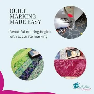 Full Line Stencil - Ultimate Quilt Pounce Pad with Refillable Iron-Off Chalk Powder, for Design Transfer and Fabric Marking Using Quilting Stencils – 2 oz White Chalk Included (QPU)