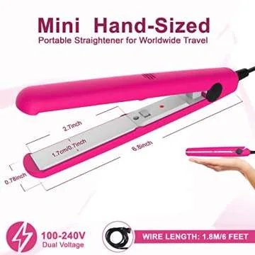 Keragard Mini Flat Iron Smart Ceramic Tourmaline Hair Straightener for Travel,Small Flat Irons for S...