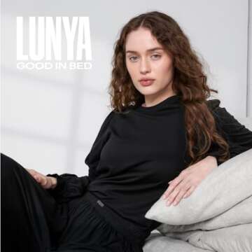 Lunya Organic Pima Wide Leg Cotton Pants for Women - Organic Cotton Palazzo Pants - High Rise Wide W...
