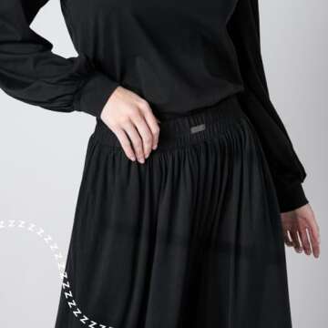 Lunya Organic Pima Wide Leg Cotton Pants for Women - Organic Cotton Palazzo Pants - High Rise Wide Waistband - Raw Hem for Customization - Relaxed Lounge Wear - X-Large - Immersed Black