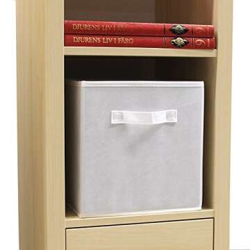 EZOWare Set of 6 Foldable Fabric Basket Bins, 10.5"x10.5"x11" Collapsible Storage Organizer Cube wit...