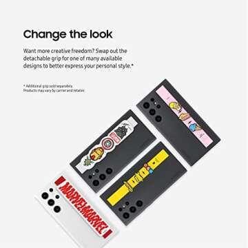 SAMSUNG Galaxy S23 Ultra Silicone Grip Phone Case, Protective Cover w/Silky Smooth Texture, Detachable Strap, US Version, EF-GS918TWEGUS, White