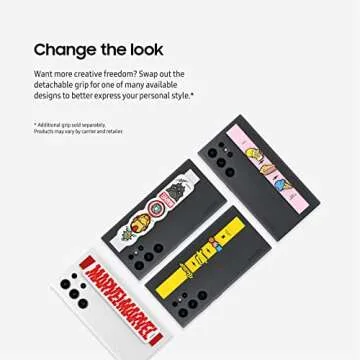 SAMSUNG Galaxy S23 Ultra Silicone Grip Phone Case, Protective Cover w/Silky Smooth Texture, Detachable Strap, US Version, EF-GS918TWEGUS, White